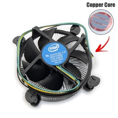 Intel Copper Core i3 i5 i7 Socket LGA 1150 1155 1156 New CPU Fan Heatsink Cooler - Image 1 of 4