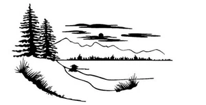(2)MOUNTAIN LAKE DECAL VINYL GRAPHIC TRAILER VAN RV MOTOR HOME CAMPER 5TH WHEEL - Foto 1 di 2