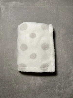 Manta Bebé Gris Círculos Grandes Lunares Suave Blanco Felpa Vellón Lovey 30"x40" Foto 1 de 3