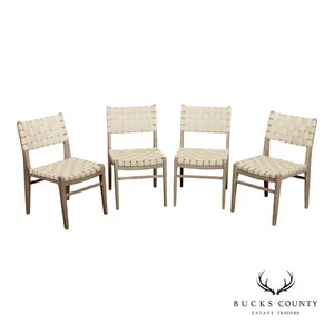 Ethan Allen Set of Four 'Marteen' Teak Side Dining Chairs - Picture 1 of 23