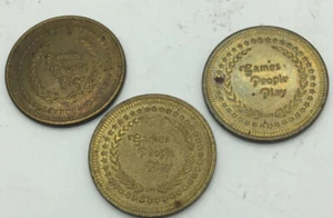 3 Vintage Arcade Tokens Games People Play Game Credit Amusement Park - Picture 1 of 2