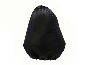 SEAT TOLEDO (1991-1999) Cuffia Leva Cambio 100% Vera Pelle - Cuciture Blu - Bild 1 von 1