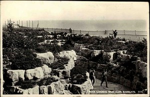 Ramsgate Kent Vintage Postcard 1957 Rock Gardens West Cliff People Greens