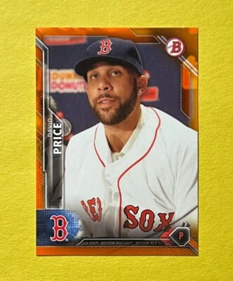2016 BOWMAN DAVID PRICE ORANGE PAPER /25 #92 RED SOX - Image 1 of 2