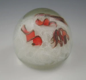 VTG MURANO GLASS LATTICINO ZANFIRICO AVENTURINE ART GLASS PAPERWEIGHT -TOSO? - Picture 1 of 9