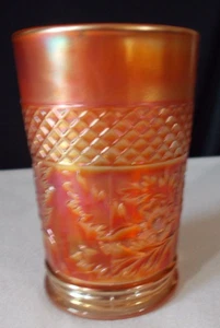 Dugan Daisy and Lattice Marigold Carnival Glass 4 inch Tumbler - Picture 1 of 8