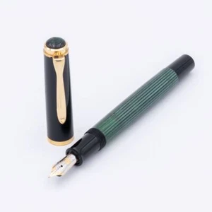 Pelikan Füller 14K F M400 old Style Grün Schwarz   - Picture 1 of 5