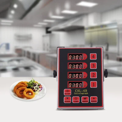 4-Channel Digital Kitchen Timer CAL-4B Restaurant Cooking Reminder Commercial - Image 1 of 4