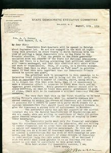 1914 RALEIGH NC COMITÉ EJECUTIVO DEMOCRÁTICO MEMBRETE CARTA THOMAS D WARREN - Imagen 1 de 1