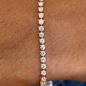 Lab-Created Diamond Tennis Bracelet - Dazzling Elegance in 14k Rose Gold, 0.94 C - Picture 1 of 6
