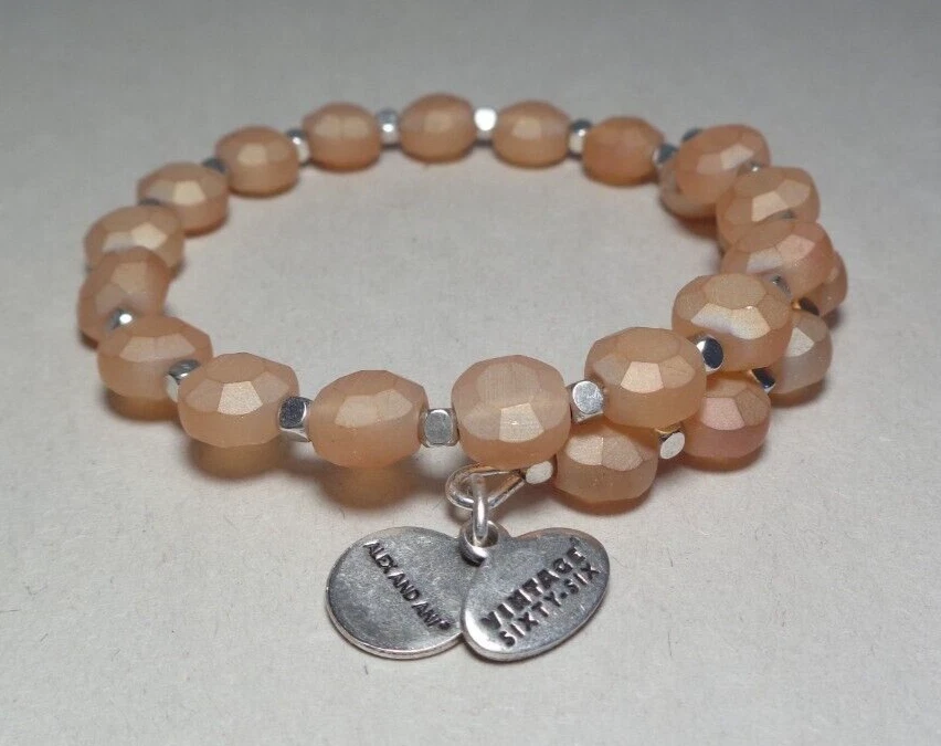 Pulsera Alex and Ani GENERATIONS Cuentas Plata Ámbar Nueva Envolvente Foto 1 de 4