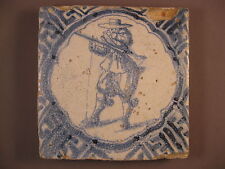  Antique Dutch soldier Tile accolade framing rare 17th -free shipping Nr11