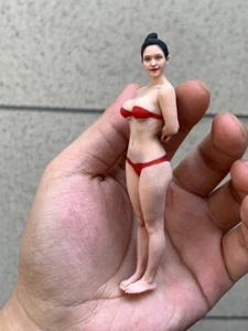 1/18 1/16 1/12 Miniatures Red Bikini Beauty Girl Scene Figures For Car Vehicles - Picture 1 of 14