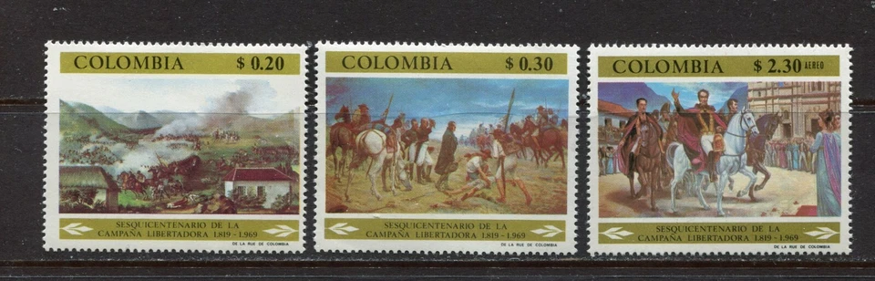 COLOMBIA 1969, ARTE: PINTURAS, LUCHA POR LA INDEPENDENCIA,, Scott 787-788, C513, MNH Foto 1 de 1