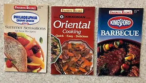 Lot of Three Favorite Recipes Booklets BBQ, Cream Cheese, Oriental 1989-1990 - Picture 1 of 2