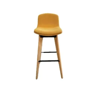 Upholstered Bar Stool in Yellow - Picture 1 of 4