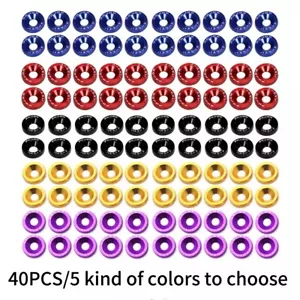 Juego de 40 piezas JDM Billet aluminio guardabarros/parachoques lavadora/perno motor bahía kit de vestir - Imagen 1 de 21