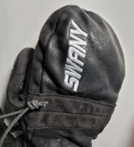 Swany Tri Plex Women’s Size S Black Leather Winter Mittens - Picture 1 of 5