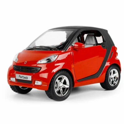 1:24 Smart ForTwo Model Car Metal Diecast Toy Cars Toys for Boys Kids Gifts Red - Image 1 of 4