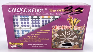 Puremco Dominoes Double 9's Chicken Foot 55 Pc Professional Size Case New SEALED - Picture 1 of 4