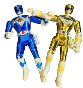 Power Rangers Chrome Blue And Yellow Ranger 1995 Bandai Action Figures - Picture 1 of 4