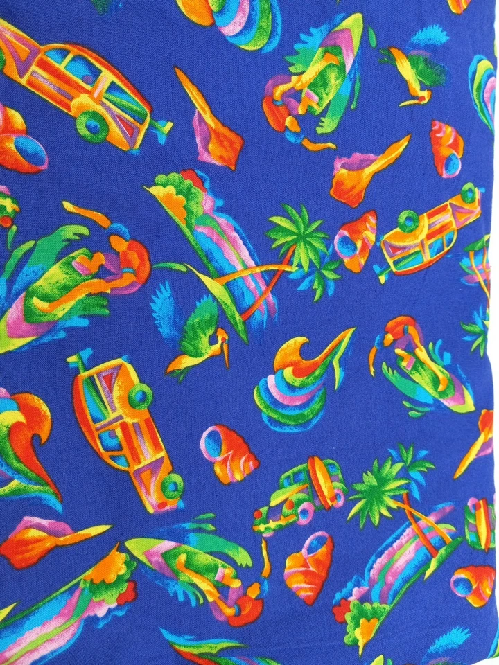 Hoffman International Fabrics Screen Print Beach Theme Blue/Multicolor 3 Yds - Image 1 of 4