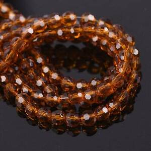 Wholesale Lot 3mm 4mm 6mm 8mm Round 32 Facets Crystal Glass Loose Crafts Beads