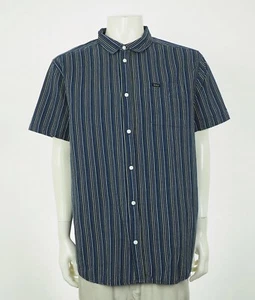 RVCA Button Down Shirt Mens 2XL XXL Blue Striped Endless Seersucker Regular Fit - Picture 1 of 3
