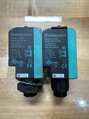 (2) PEPPERL+ FUCHS 911616 RLK61-55-Z/31/135 RETROREFLECTIVE PHOTOELECTRIC SENSOR - Image 1 of 4
