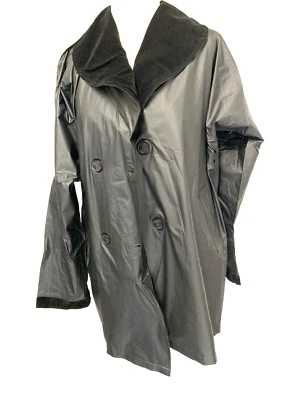 S!    PVC Jacke mit Kragen  Regen Gr; L schwarz - Bild 1 von 4