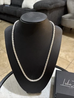 Cadena de trigo Luke Zion 4 mm corte prisma 925 20 pulgadas Foto 1 de 4