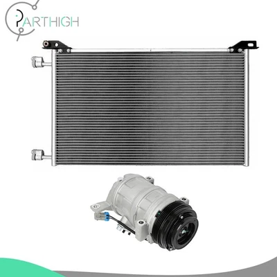 Aluminmu AC Condenser & AC Compressor Fit For 2010 2013-2014 Cadillac Escalade - Image 1 of 4