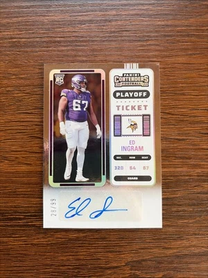 2022 Contenders - ED INGRAM - Playoff Ticket /99 RC Auto - Texans - Image 1 of 2