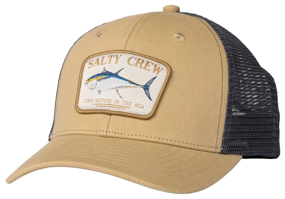 Salty Crew Big Blue Amadeo Retro Trucker Hat - Khaki - New - Image 1 of 1