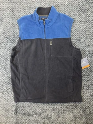 Croft & Barrow Bright Blue &  Blue Full Zip Sleeveless Fleece Vest Men's Size XL - Image 1 of 4