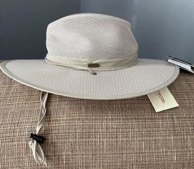 NEW Stetson No Fly Zone Mesh Safari Boonie Hat - Large - Beige - NWT - Image 1 of 4