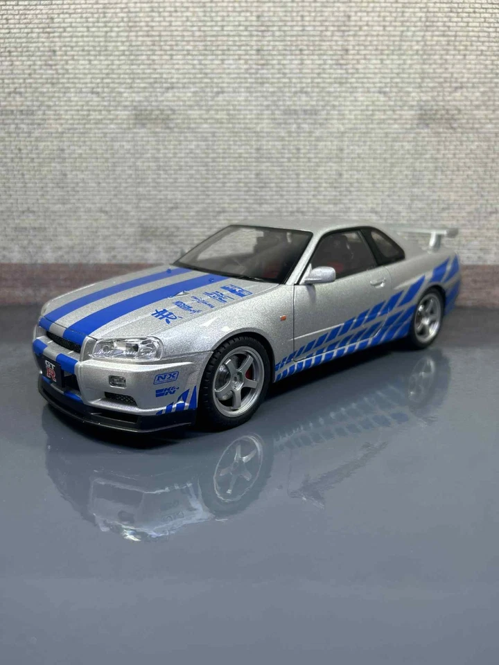 Nissan Skyline GTR R34 Fast & Furious Livery – 1:18 Scale Diecast Model Car JDM - Image 1 of 4