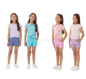 NEW! GIRLS 32 DEGREES COOL 4 PC SHORT SET! 2 SHORT SLEEVE TEE & 2 SHORTS VARIETY - Picture 1 of 3