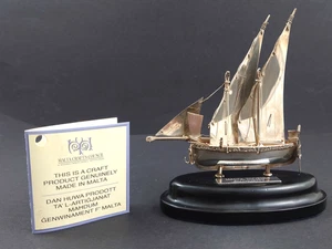 Modelo en miniatura de velero, de plata 925, hecho a mano en Malta - Imagen 1 de 12