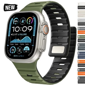 Magnetic Silicone Band Strap For Apple Watch Series 10 9 8 7 6 5 4 3 SE Ultra 2 - Picture 1 of 64