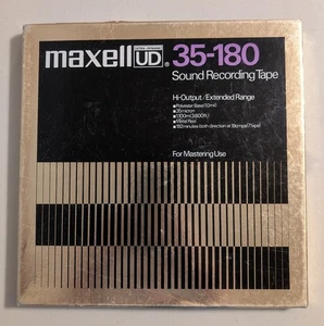 Cinta de grabación de sonido Maxell UD 35-180 de colección - carrete a carrete de metal de 10,5" - Japón - Imagen 1 de 16
