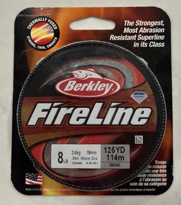 NUEVO EN PAQUETE BERKLEY BFLFS8-42 FIRELINE FUSIBLE 125 YD 8 LB LÍNEA DE PESCA A HUMO - Imagen 1 de 4