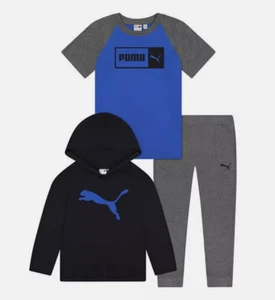Puma Youth 3 Piece Hoodie, Shirt & Jogger Set (Blue/Grey, XXSmall 3/4) NWT - Picture 1 of 1
