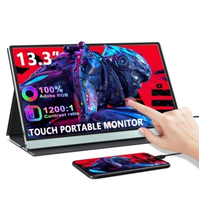 13.3inch Portable TouchScreen Monitor 1080P for Laptop Ps5 with HDMI USB C Input - Image 1 of 4