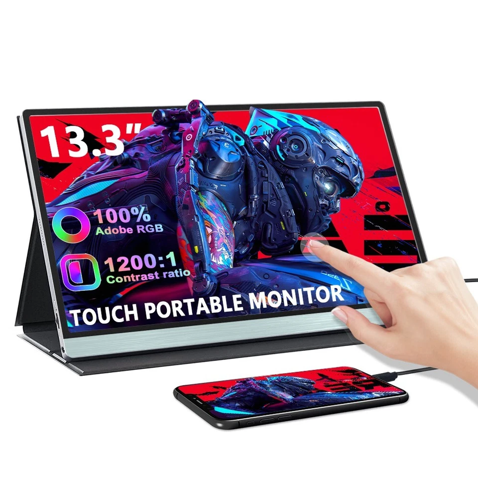 13.3inch Portable TouchScreen Monitor 1080P for Laptop Ps5 with HDMI USB C Input - Image 1 of 4