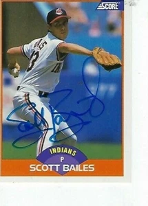 SCOTT BAILES FIRMADO 1989 PUNTUACIÓN #424 - INDIOS DE CLEVELAND - Imagen 1 de 1