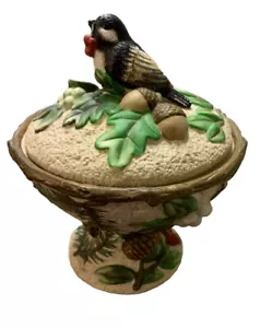 Vintage Pfaltzgraff Portfolio "Winterwood" Covered Candy Dish 2001, Christmas - Picture 1 of 24