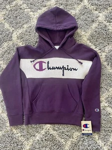 Felpa con cappuccio donna Champion reversed in tessuto viola pull over taglia small - Foto 1 di 6