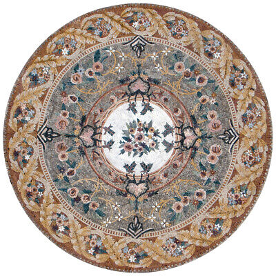 MD206, 51.18  Flowers Pattern Round Carpet Mosaic Tile • 1,642.45€