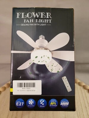  Потолочный вентилятор 20,5 дюйма с пультом дистанционного управления — розетка, вентилятор, свет — совершенно новый!! - Изображение 1 из 4